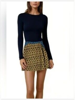 NWOT! REVOLVE Fall English Rose Marigold Yellow Glam Women's Mini Skirt Small
